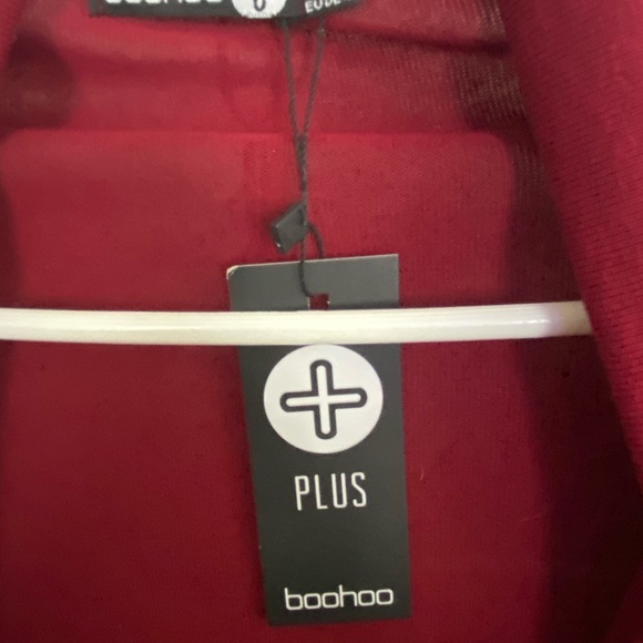 Red off the shoulder long sleeve sweater - Picture 2 of 4